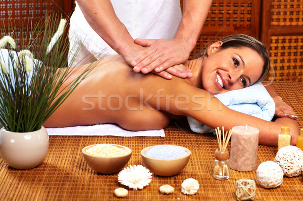 Stockfoto: Jonge · vrouw · spa · massage · salon · ontspannen · hand