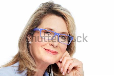 Supérieurs femme lunettes isolé blanche affaires [[stock_photo]] © Kurhan