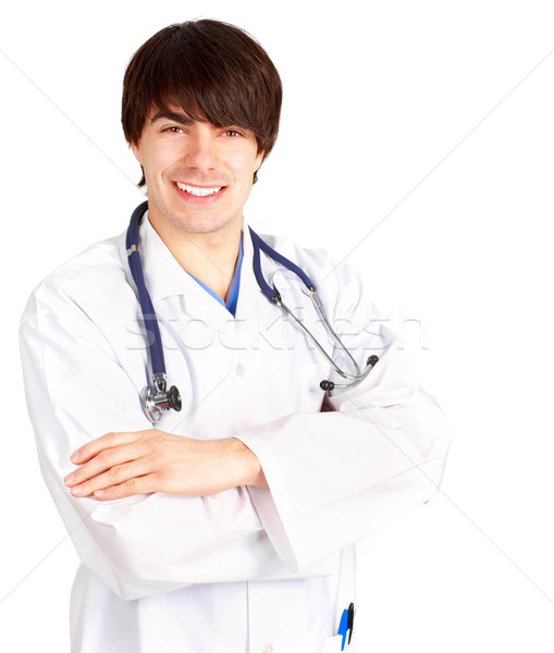 Médecin souriant médicaux stéthoscope isolé blanche [[stock_photo]] © Kurhan