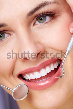 Frau Gesicht lächelnd Gesicht perfekt Zähne Stock foto © Kurhan