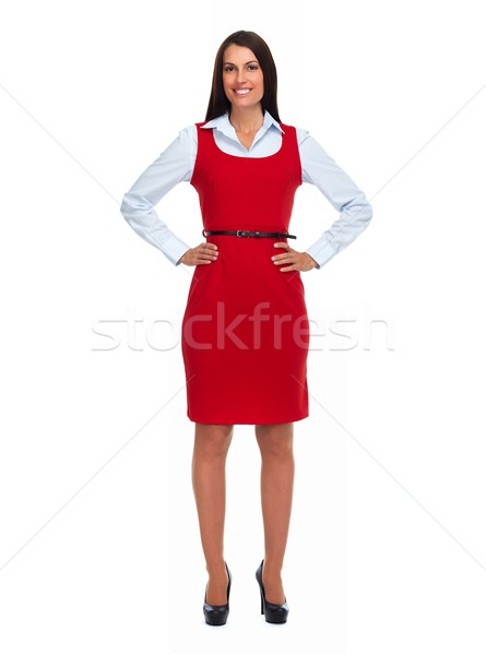 Foto stock: Hermosa · mujer · de · negocios · jóvenes · aislado · blanco · negocios