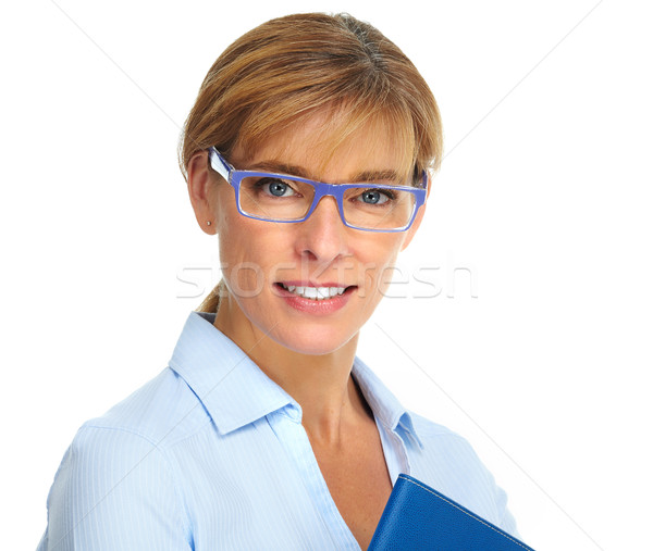 Beautiful business woman wearing glasses. Stock photo © Kurhan