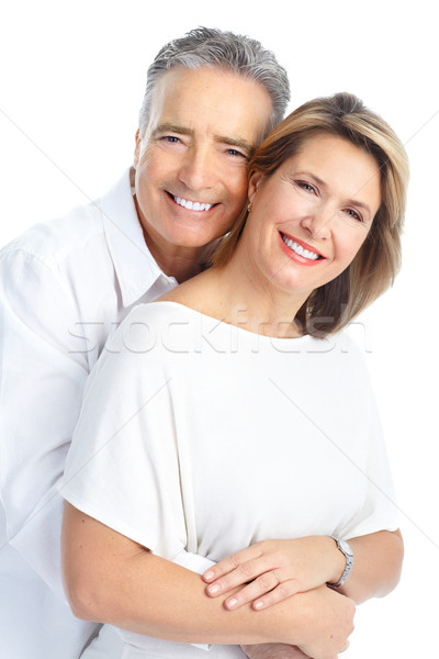 Idősek pár szeretet izolált fehér család Stock fotó © Kurhan