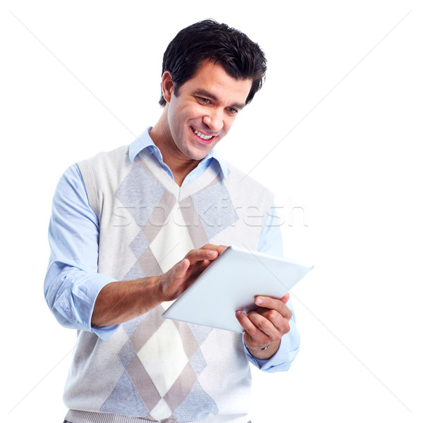 Stock photo: Man with tablet computer.