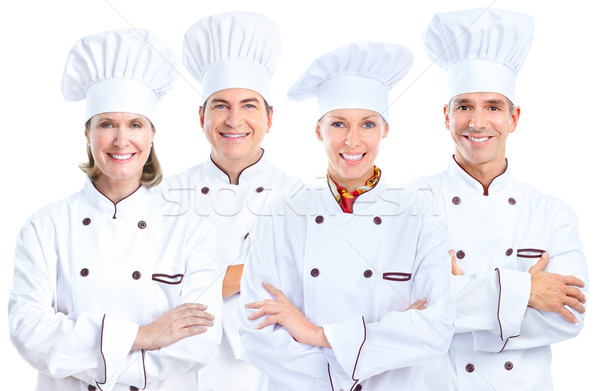 повар Бейкер группа профессиональных изолированный белый Сток-фото © Kurhan