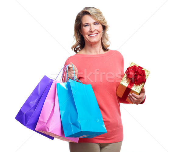 Senior woman with shopping bags. Stock photo © Kurhan