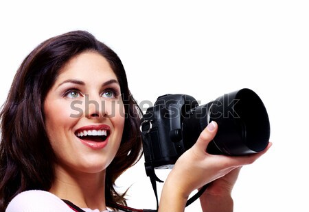 Woman with a photocamera. Stock photo © Kurhan