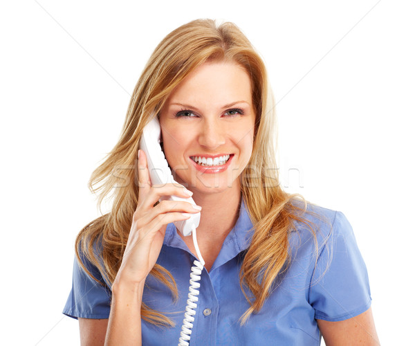 business woman with telephone Stock photo © Kurhan