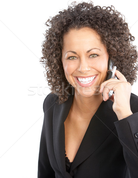 Stock photo: Woman with cellular
