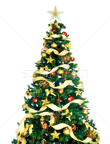 Foto stock: árbol · de · navidad · regalos · blanco · árbol · fiesta · fondo