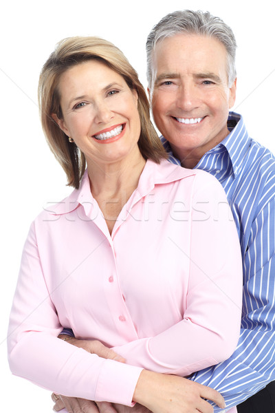 Idősek pár boldog szeretet egészséges fogak Stock fotó © Kurhan