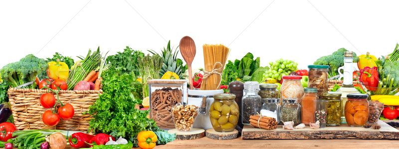 Organic vegetables and fruits Stock photo © Kurhan