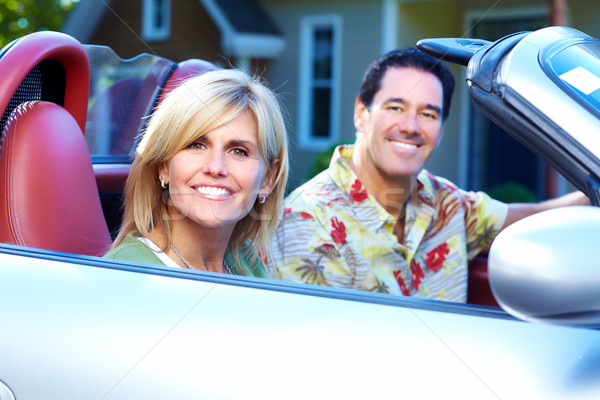 Heureux couple souriant voiture personnes extérieur [[stock_photo]] © Kurhan