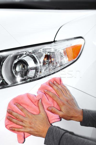 Car with wax and polish cloth. Stock photo © Kurhan