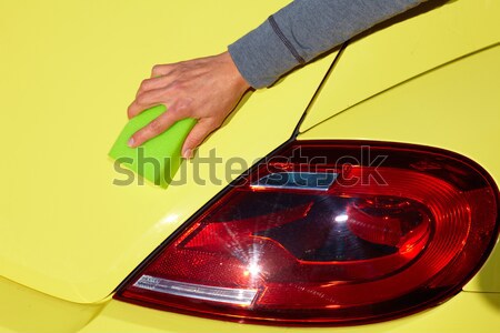 Car with wax and polish cloth. Stock photo © Kurhan