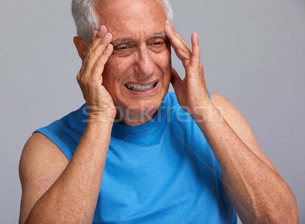 Altos hombre dolor de cabeza ancianos depresión triste Foto stock © Kurhan