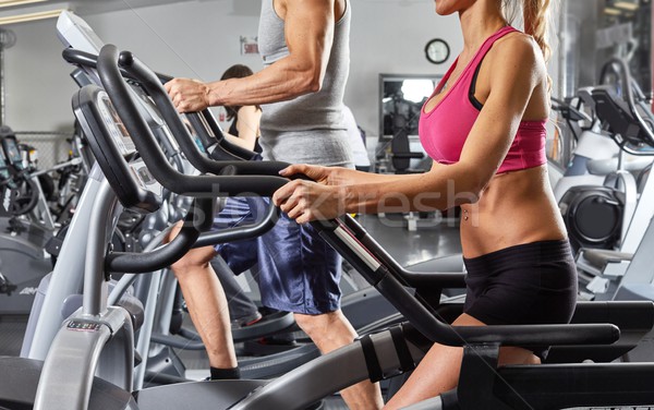 people on elliptical trainer Stock photo © Kurhan