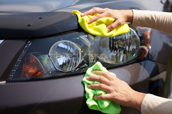 Hand auto doek schoonmaken vrouw ontwerp Stockfoto © Kurhan