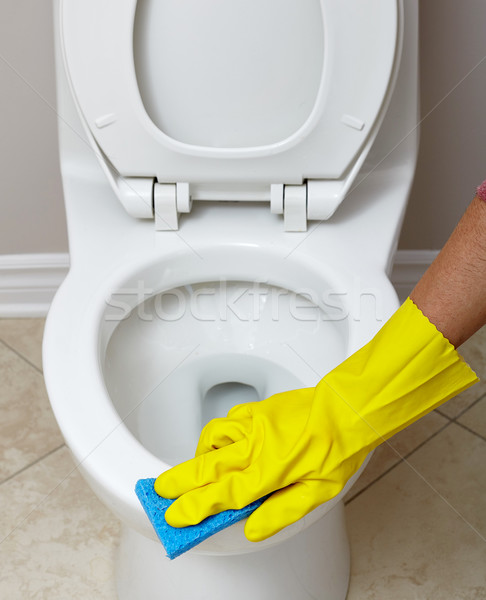 Toilet bowl cleaning. Stock photo © Kurhan