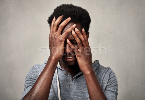 депрессия черным человеком депрессия афроамериканец человека головная боль Сток-фото © Kurhan