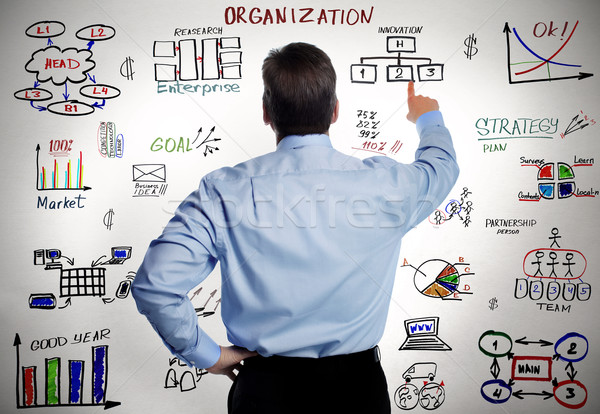 Businessman and business organisation scheme. Stock photo © Kurhan