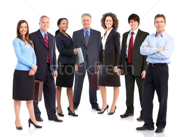 ストックフォト: ビジネスの方々 · グループ · 孤立した · 白 · 女性 · 笑顔