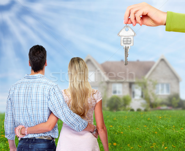 Young couple looking new home. Stock photo © Kurhan