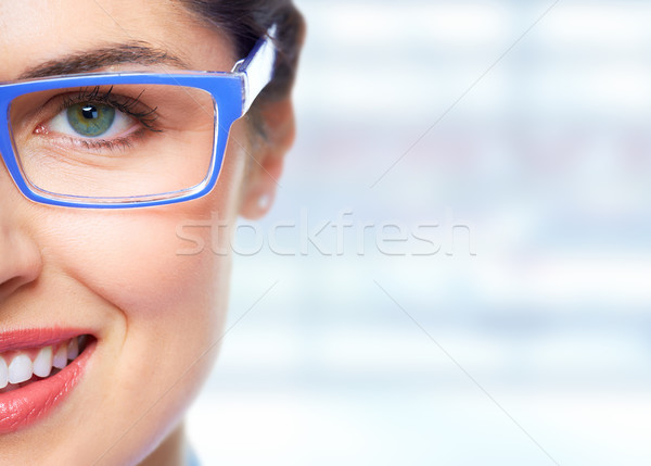 Woman eye with eyeglasses. Stock photo © Kurhan
