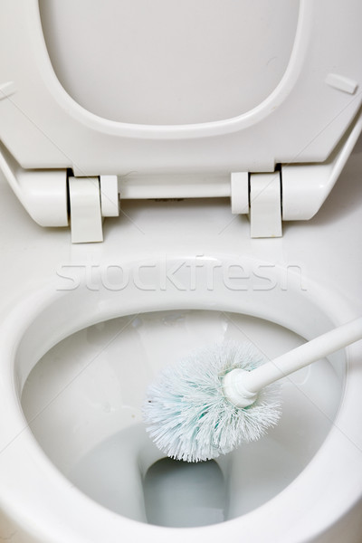 WC tazón limpieza cepillo bano blanco Foto stock © Kurhan