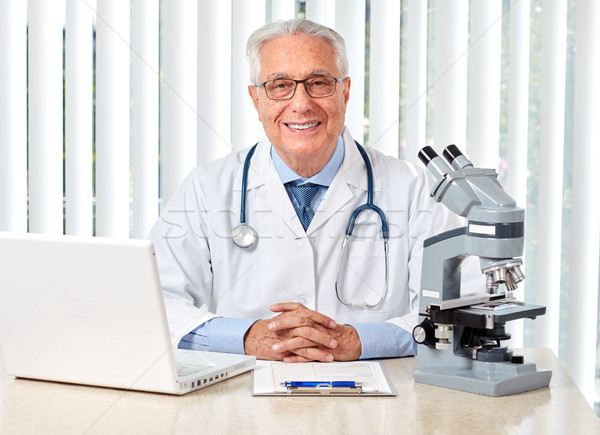 Elderly doctor man in hospital. Stock photo © Kurhan