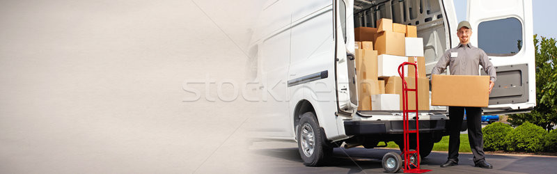 Házhozszállítás postás doboz profi csomag rendelés Stock fotó © Kurhan