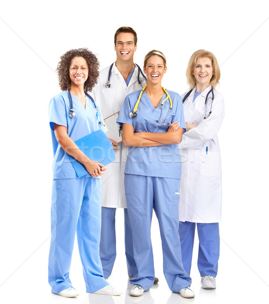 Médico sonriendo médicos médicos aislado blanco Foto stock © Kurhan