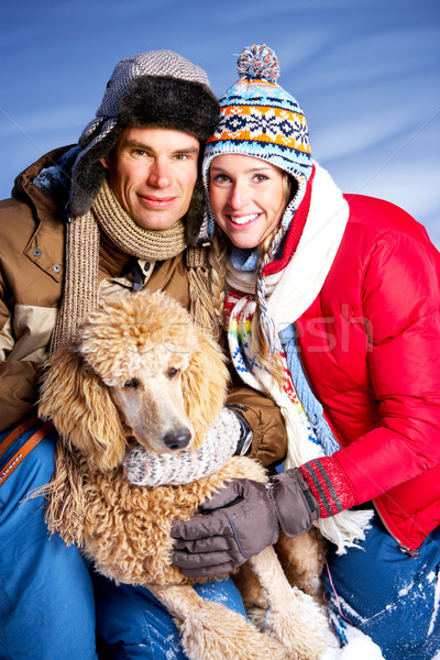 Love couple with dog Stock photo © Kurhan