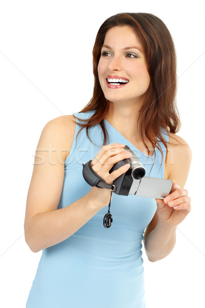 woman with camcorder Stock photo © Kurhan