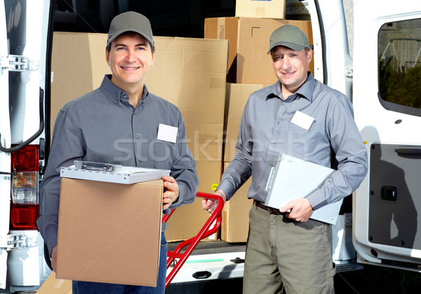 Delivery man near shipping truck. Stock photo © Kurhan