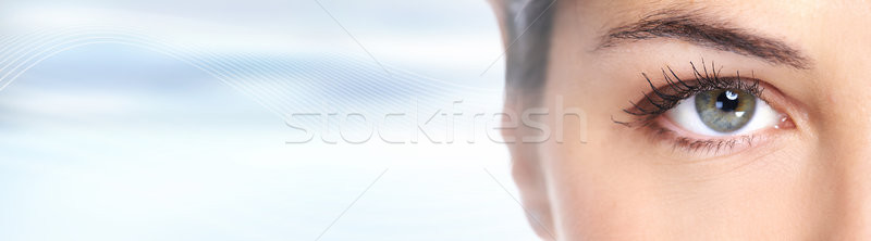 Vrouw ogen jonge vrouw naar abstract Stockfoto © Kurhan