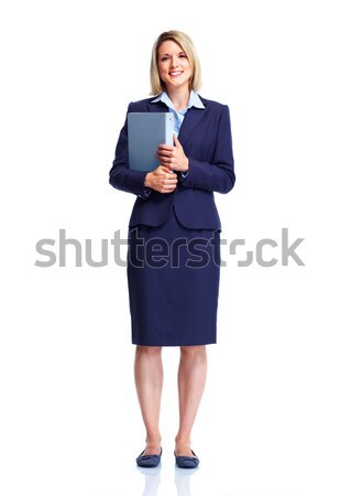 Contabil femeie de afaceri izolat alb femeie fundal Imagine de stoc © Kurhan