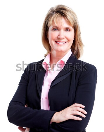 執行 商界女強人 孤立 白 女子 背景 商業照片 © Kurhan