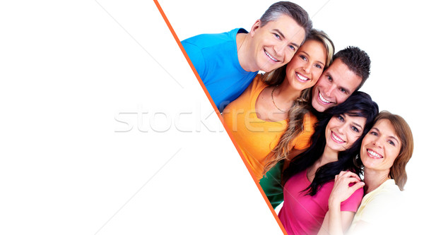 Smiling people with broadsheet Stock photo © Kurhan
