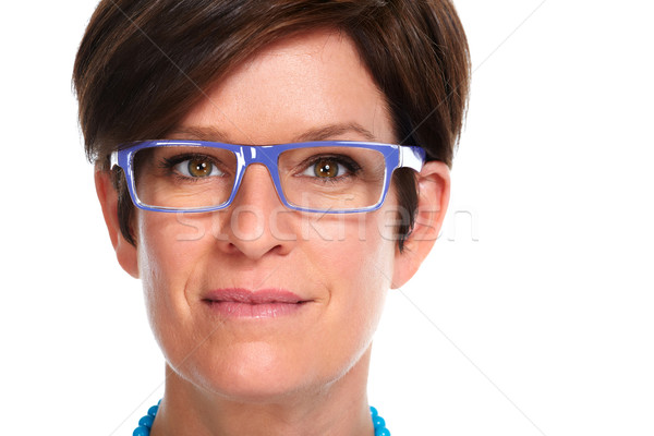 Woman face with eyeglasses. Stock photo © Kurhan