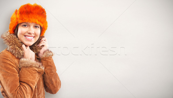 Young woman wearing winter coat. Stock photo © Kurhan
