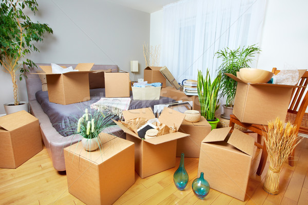 Moving boxes in new house. Stock photo © Kurhan