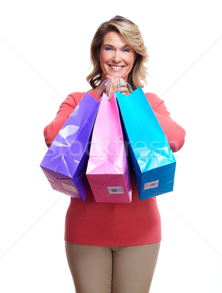 Senior woman with shopping bags. Stock photo © Kurhan