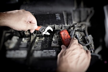 Mécanicien automobile travail garage réparation Ouvrir la main [[stock_photo]] © Kurhan