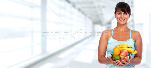 Young asian woman with fruits. Stock photo © Kurhan