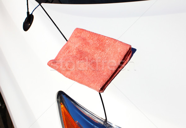 Microfiber cloth on the car. Stock photo © Kurhan