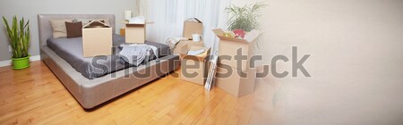 Moving boxes in new apartment Stock photo © Kurhan