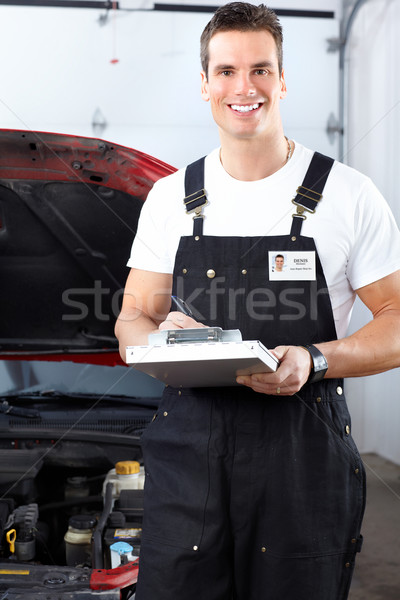 Stock foto: Automechaniker · gut · aussehend · Mechaniker · arbeiten · auto · Reparatur