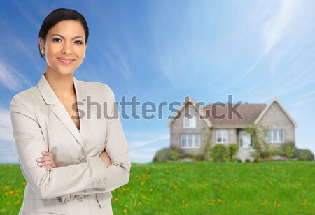 Sonriendo mujer de negocios sonrisa cara sexy Foto stock © Kurhan