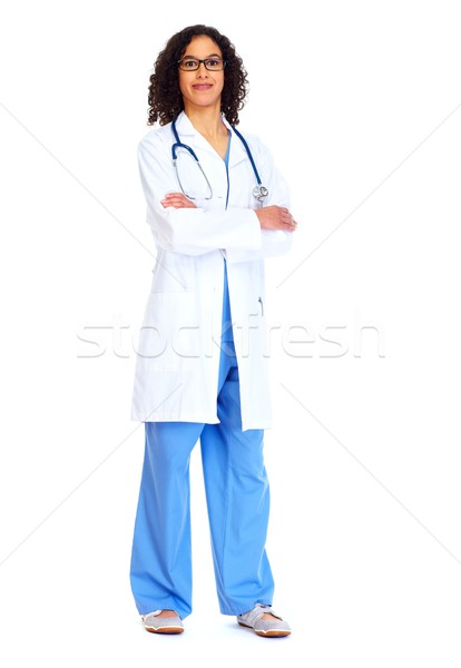 Medical doctor woman isolated white. Stock photo © Kurhan